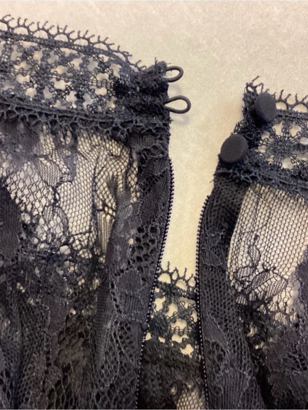 Express Navy Blue Lace-Yoke Wide Sleeve Jumpsuit - Picture 10 of 12